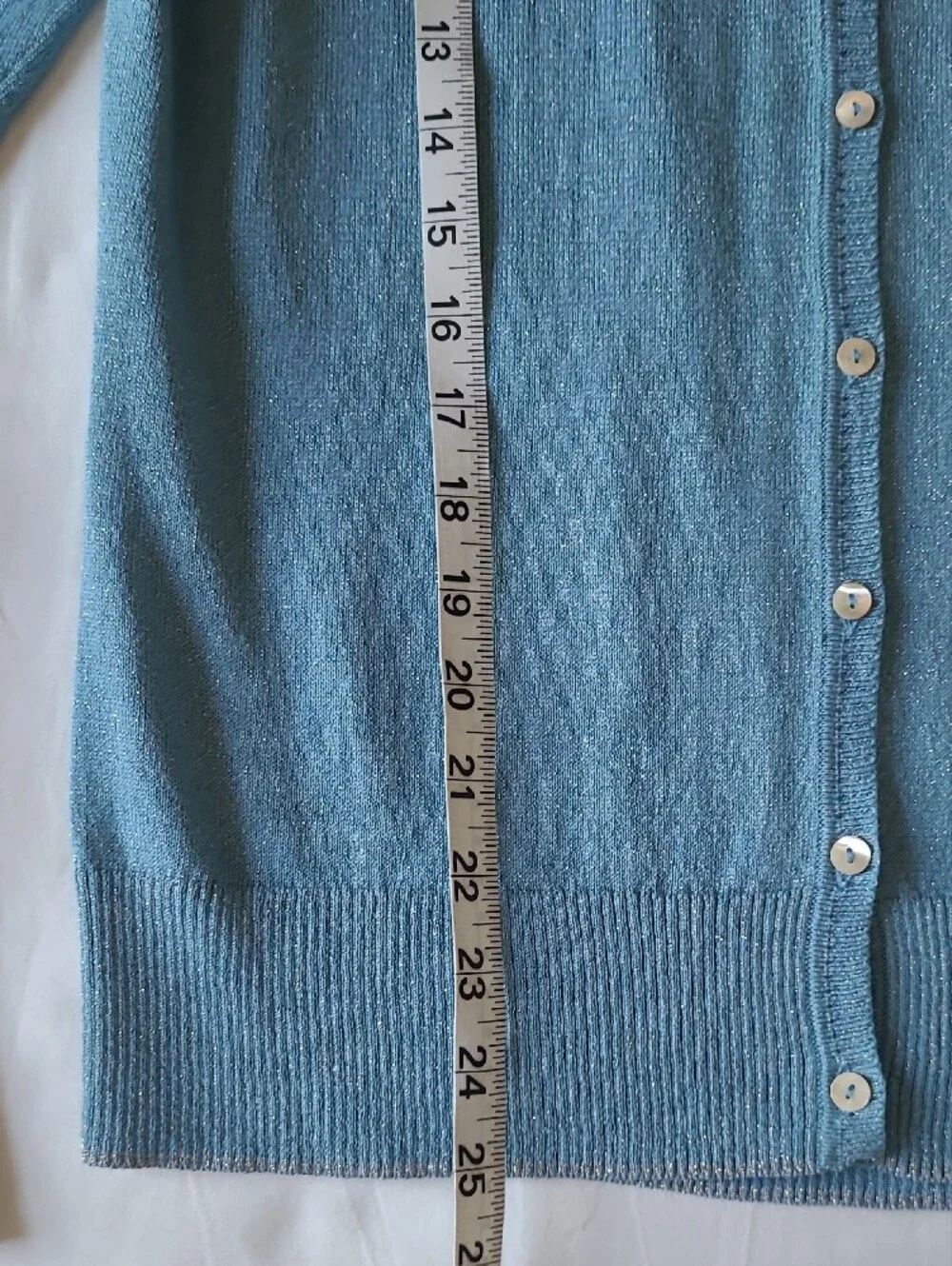 Brooks Brothers Light Blue Sparkle Button Cardigan. Sz  L. Like New Grandma Core